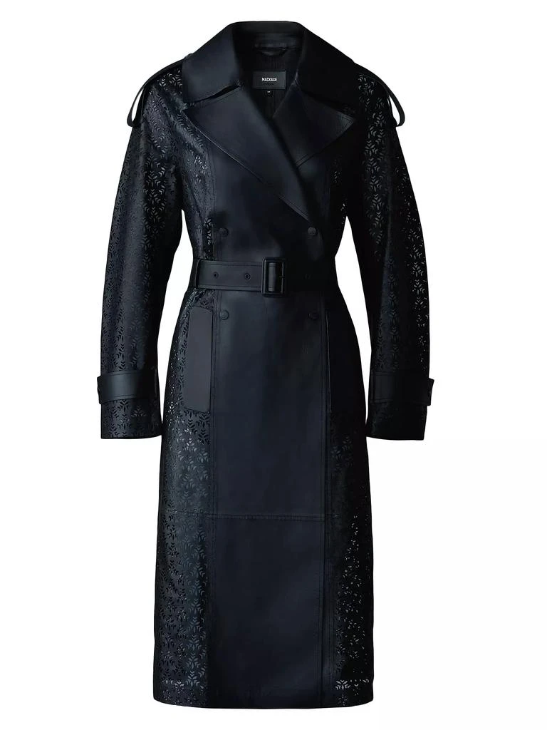 Mackage Lorelei Perforated Leather Trench Coat 1
