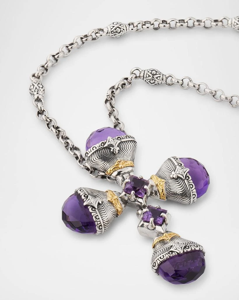 Konstantino Kyma Amethyst Cross Pendant Necklace 3