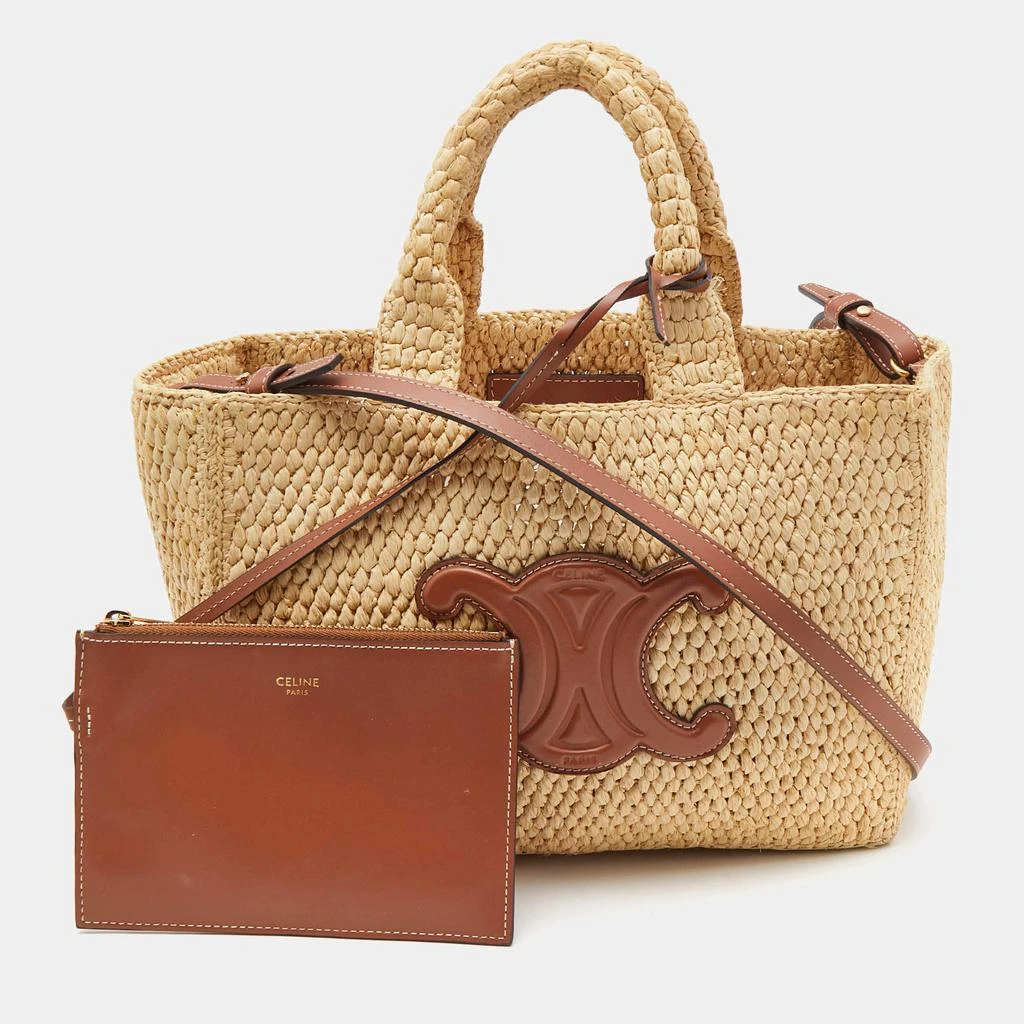 Celine Celine Tan Raffia Small Cabas Thais Tote 1