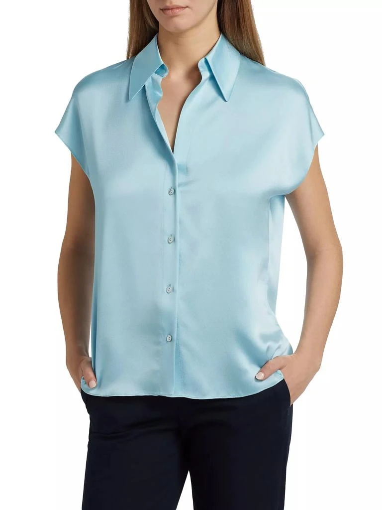 Vince Cap-Sleeve Silk Blouse 3