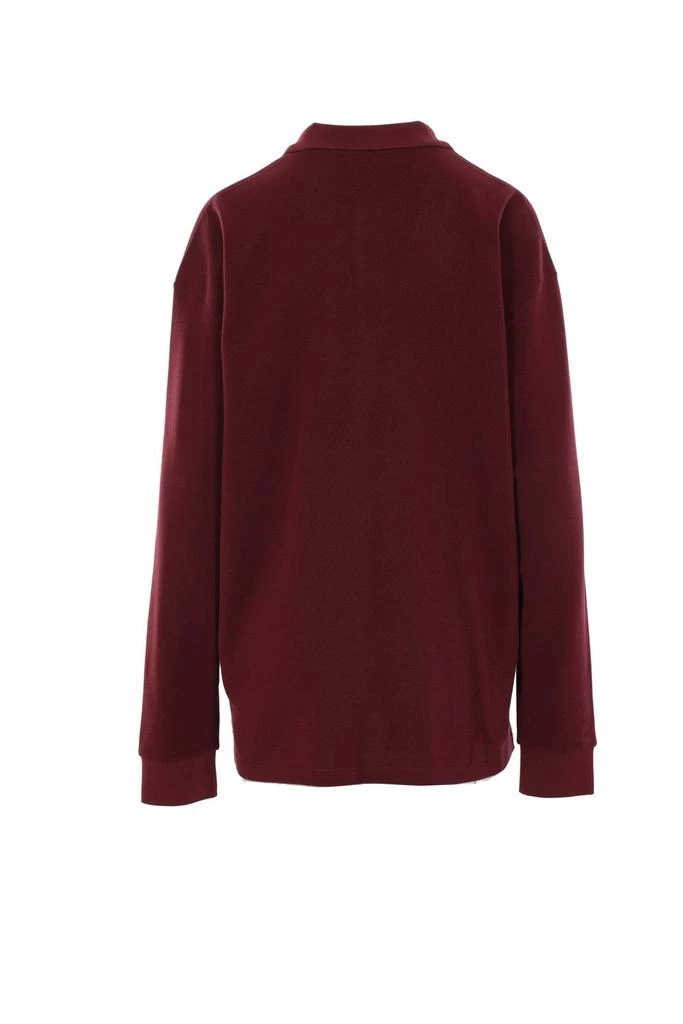 Miu Miu Miu Miu Logo-Embroidered Piqué Long-Sleeved Polo Shirt 2