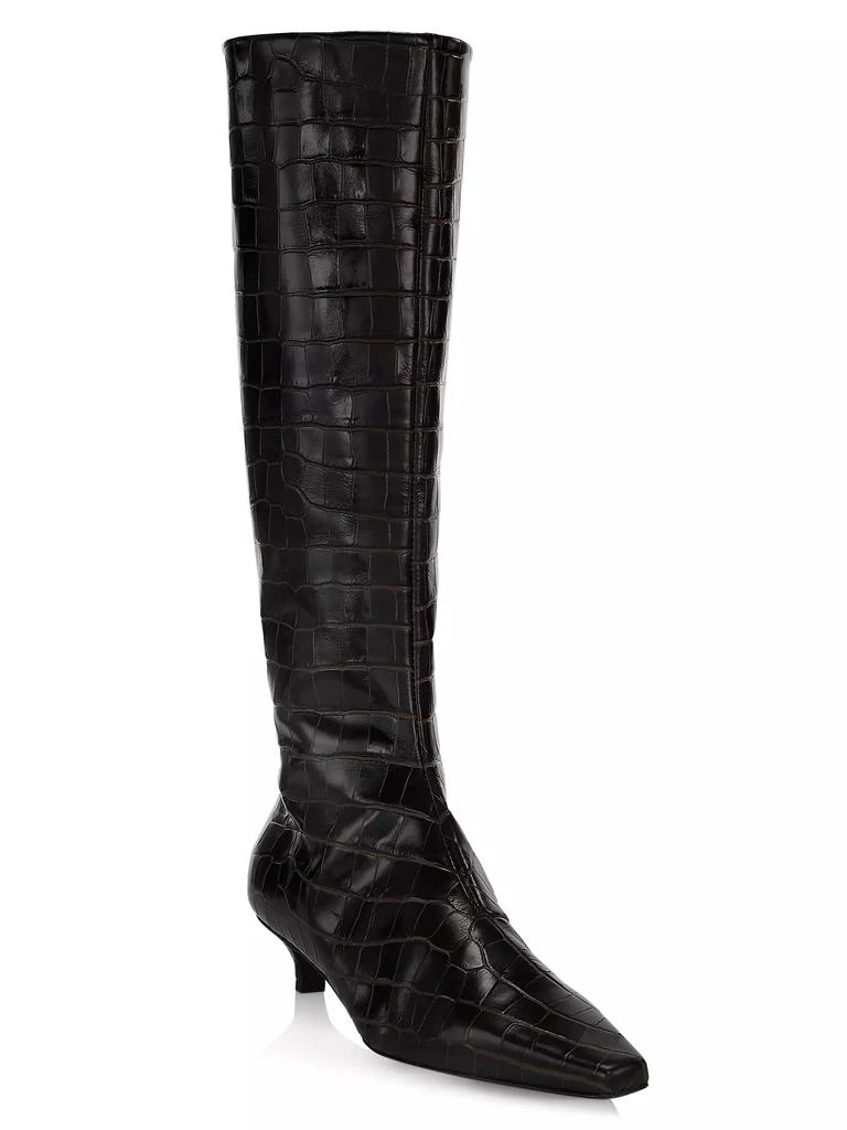 Totême Crocodile-Embossed Leather Knee-High Boots 2