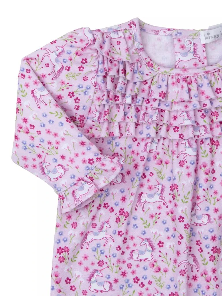 Kissy Kissy Baby Girl's Floral Unicorn Print Coveralls 2