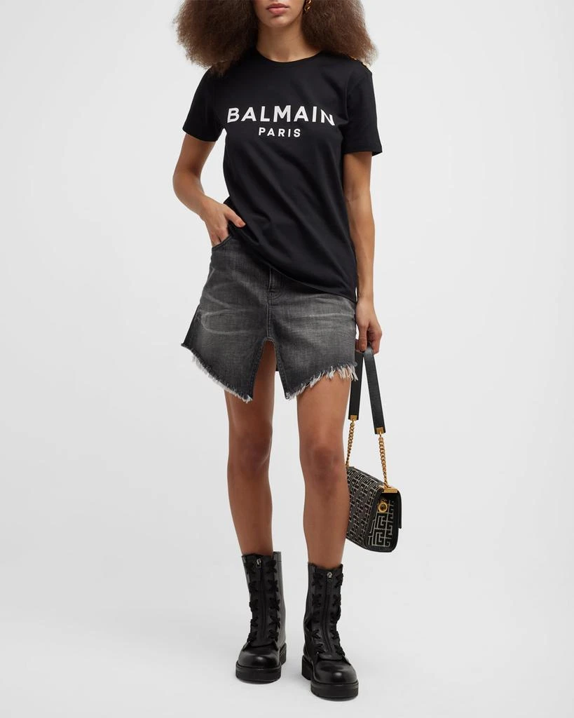 Balmain 3-Button Flocked Logo T-Shirt 3