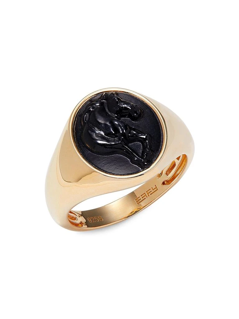 Effy 14K Goldplated Sterling Silver 
Onyx Signet Ring