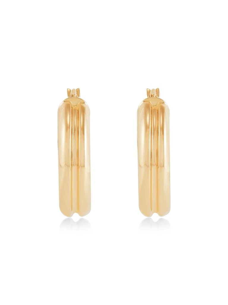 Saks Fifth Avenue 14K Yellow Gold Polished Oval Hoop Earrings 2