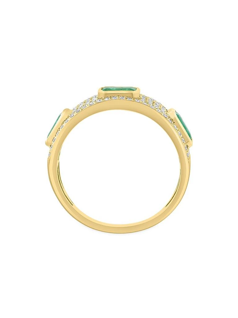 Saks Fifth Avenue Collection 14K Yellow Gold, Emerald 
0.27 TCW Diamond Ring 4