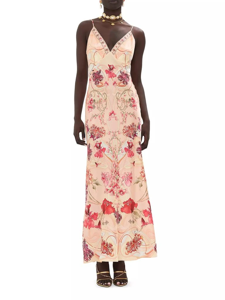 Camilla Floral Silk V-Neck Maxi Dress 3