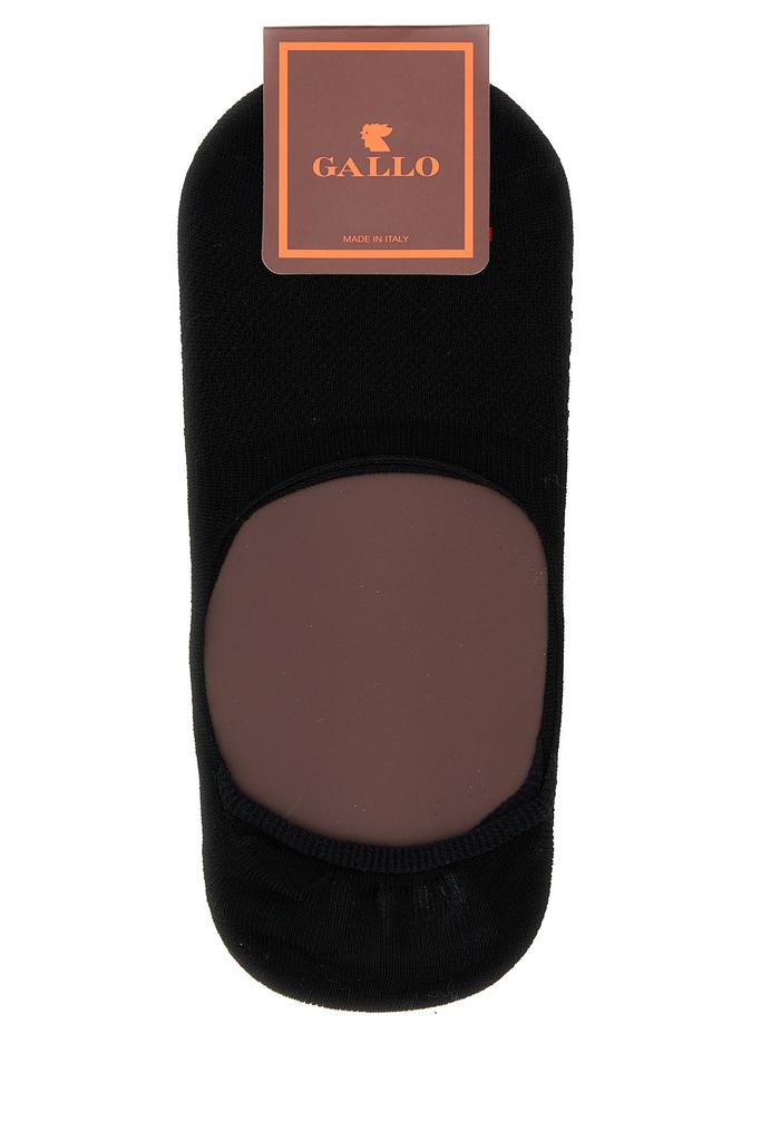 GALLO Black stretch cotton blend invisible socks