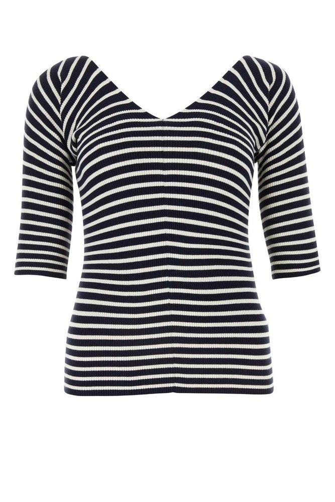 Weekend Max Mara Weekend Max Mara V-Neck Striped Jumper