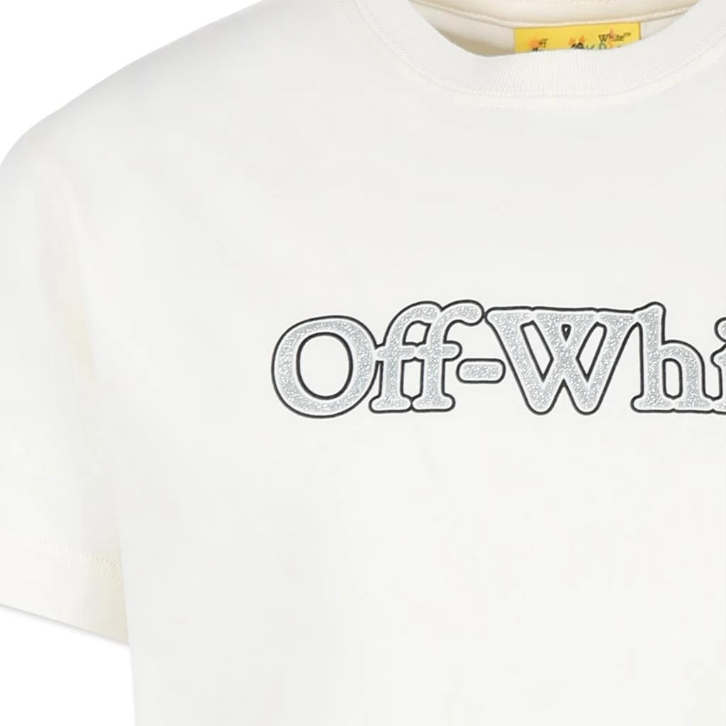 Off-White Ivory T-shirt For Girl With Logo 3