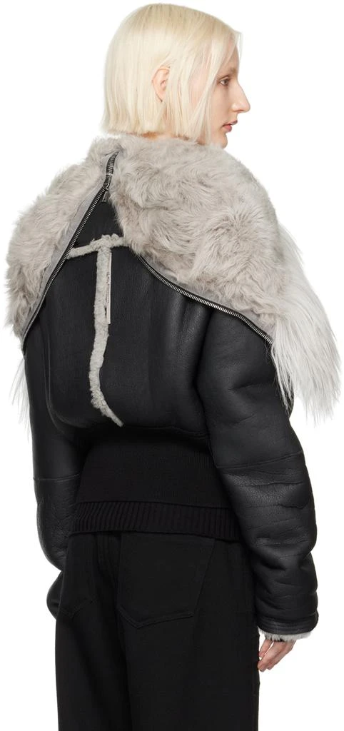 Rick Owens Black Porterville Cropped Alice Leather Jacket 3