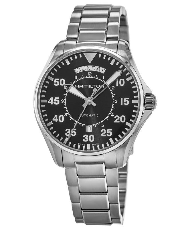 Hamilton Hamilton Khaki Aviation Pilot Day Date Auto Black Dial Steel Men's Watch H64615135