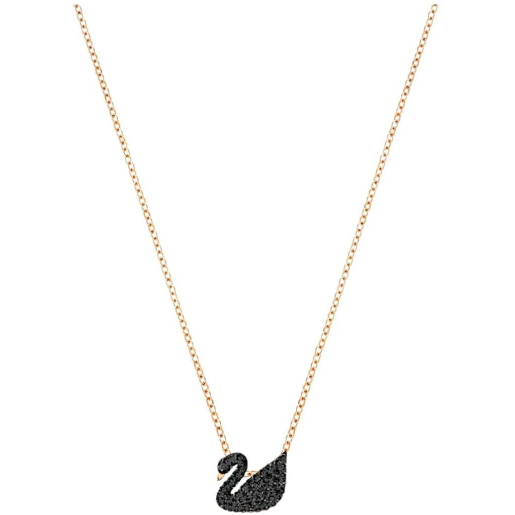 Swarovski Swarovski Women's Pendant with Chain - Iconic Swan Black Rose Gold, Small | 5204133 1