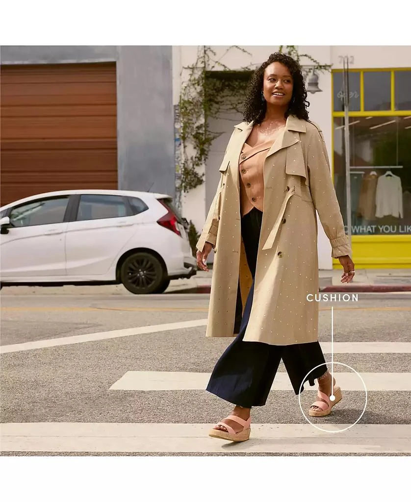 LifeStride Women's Odette Square Open Toe Wedge Sandals 6