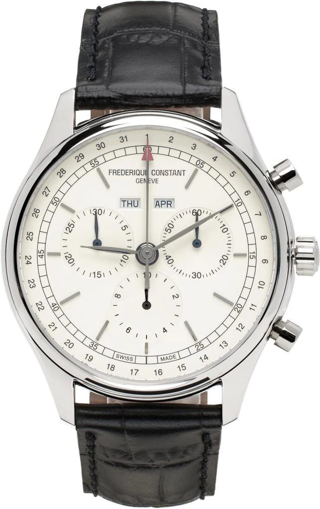 Frédérique Constant Silver & Black Classics Quartz Chronograph Triple Calendar Watch 1