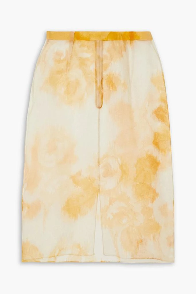 Emilia Wickstead Kobe floral-print silk-organza midi skirt 1