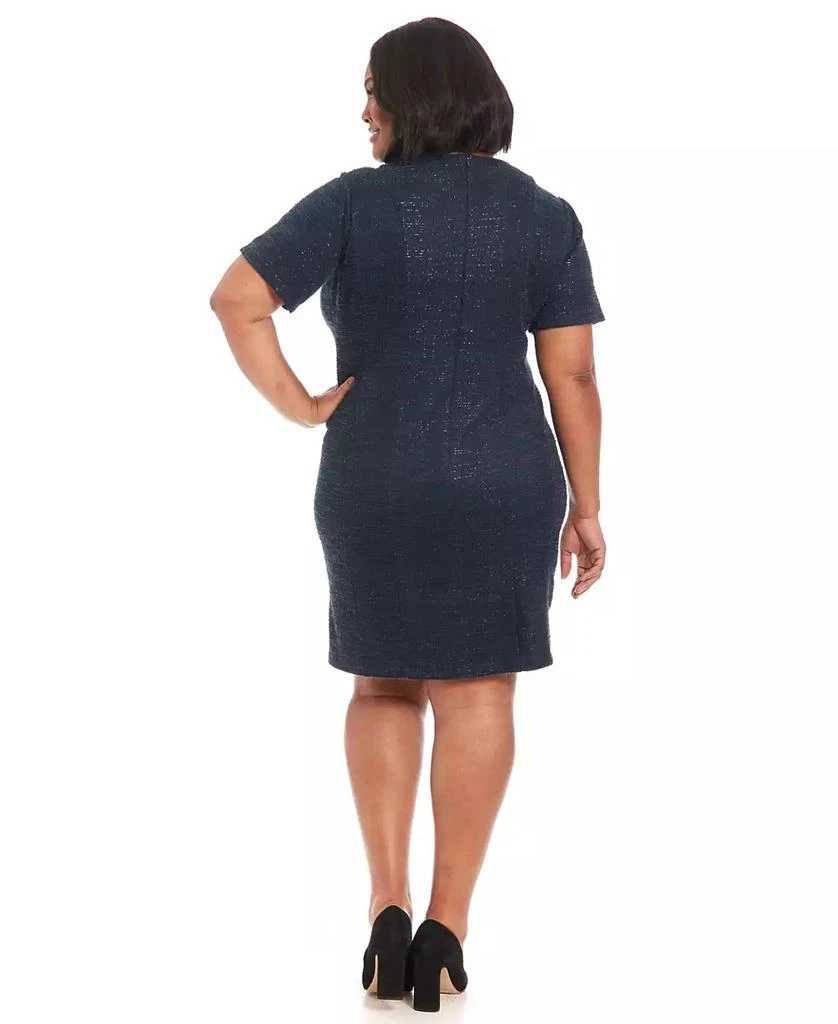 London Times Plus Size Side Button Sheath Dress 2