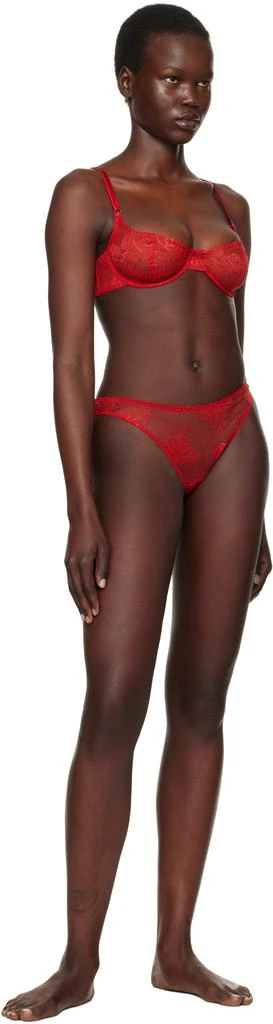 Fleur du Mal Red Bouquet Lace Scooped Balconette Bra 4