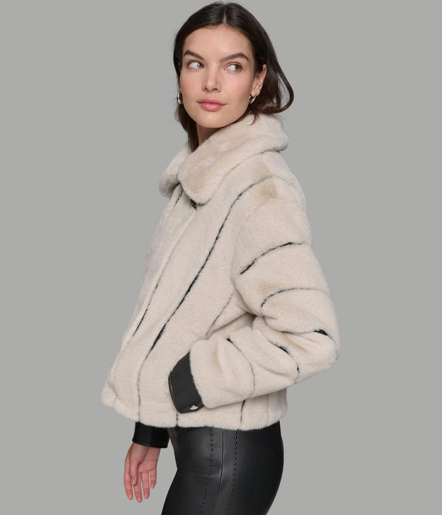 Karl Lagerfeld Paris CHANNEL FAUX MINK AND PU BOMBER 3