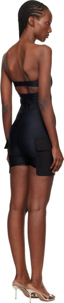 Courrèges Black 2-Pocket Jersey Bustier Overall Jumpsuit 3