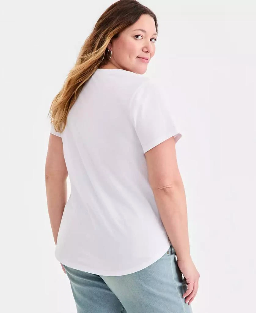 Style 
Co Plus Size Perfect Crewneck Short-Sleeve Top, Macy
s Exclusive 2