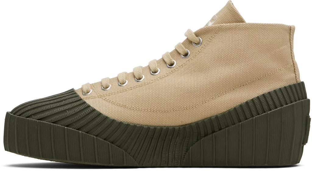 Balmain Beige 
Khaki Riff Low Canvas Sneakers 3