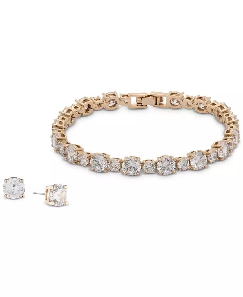 Givenchy Cubic Zirconia Tennis Bracelet & Stud Earrings Set 1