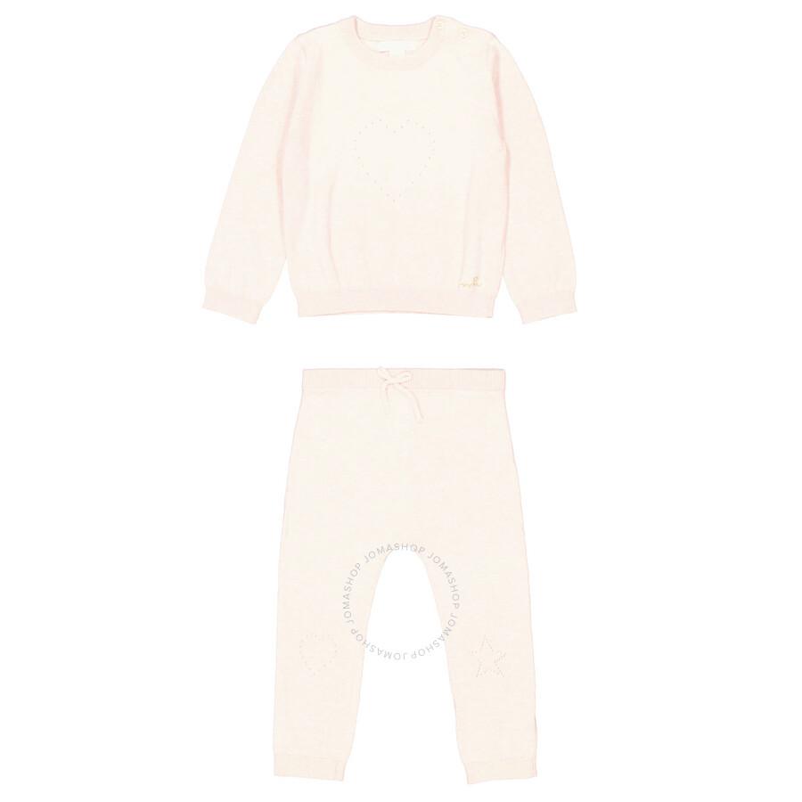 Marie Chantal Infant Perforated-Detail Two-Piece Heart Crawler Set