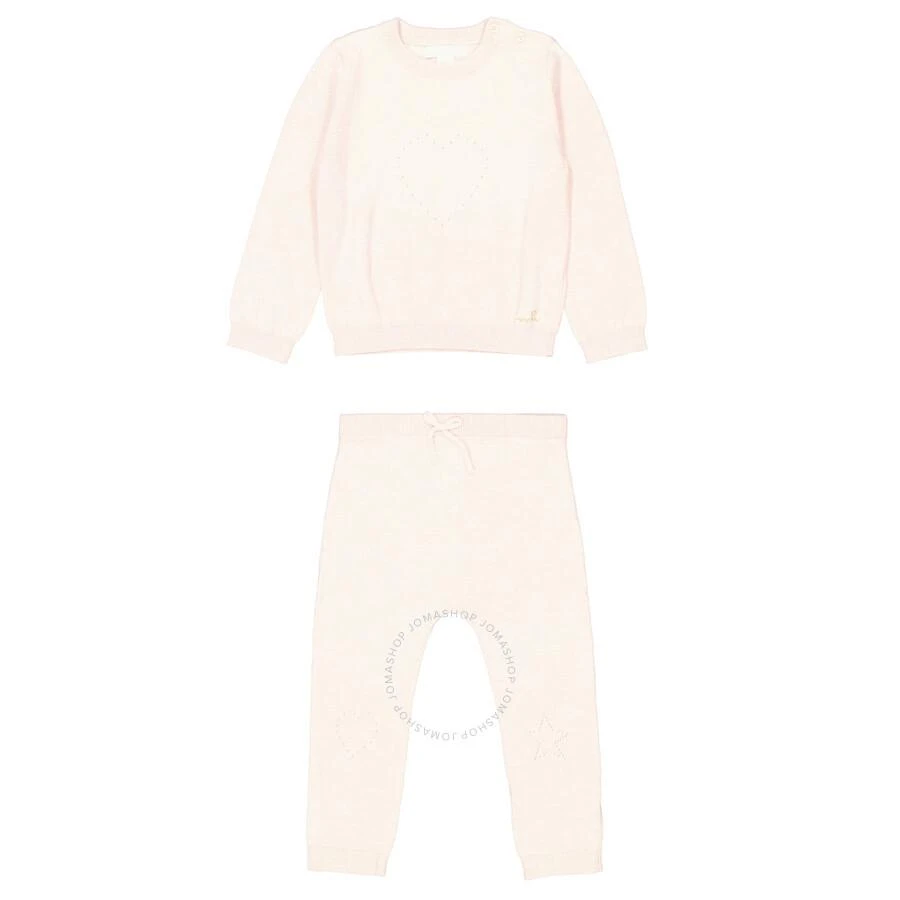Marie Chantal Infant Perforated-Detail Two-Piece Heart Crawler Set 1