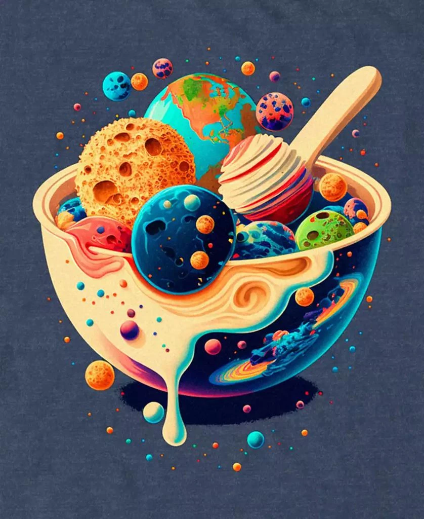 Design By Humans Men's Milky Way Cereal Short Sleeve T-Shirt 3