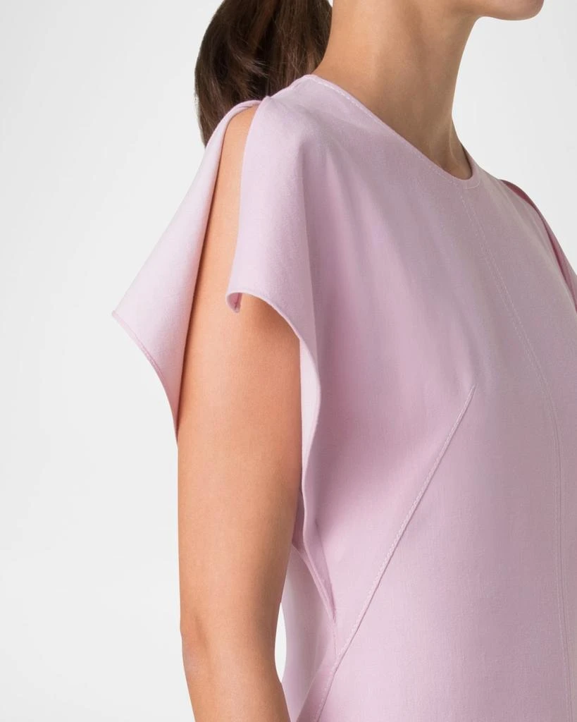 Akris Slit-Sleeve Denim Stretch A-Line Midi Dress 4