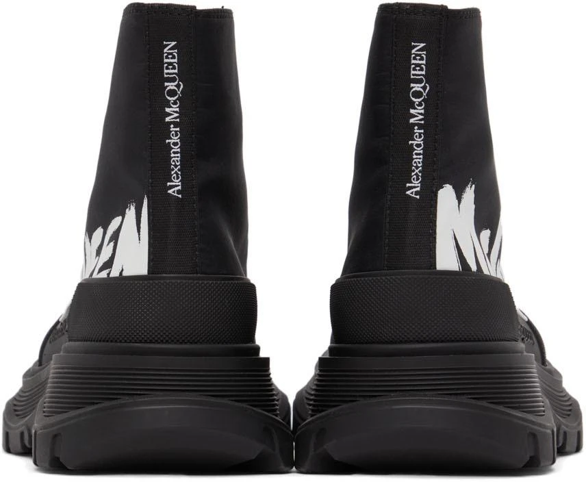 Alexander McQueen Black Logo Tread Slick High Sneakers 4