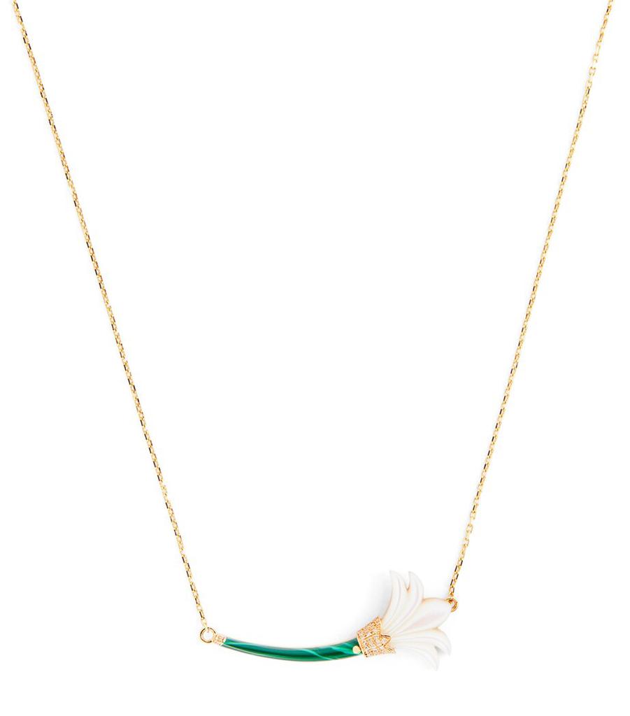 L'ATELIER NAWBAR Yellow Gold, Diamond and Malachite Psychedeliah Necklace