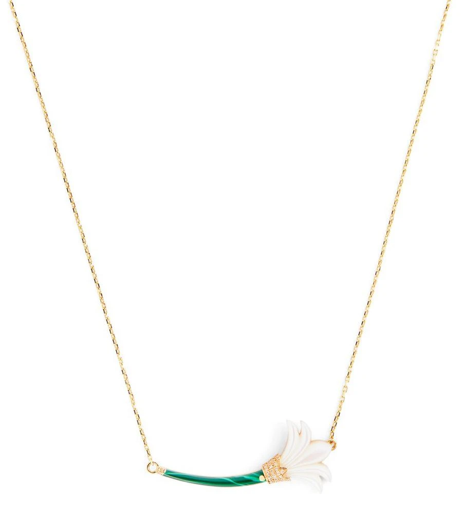 L'ATELIER NAWBAR Yellow Gold, Diamond and Malachite Psychedeliah Necklace 1
