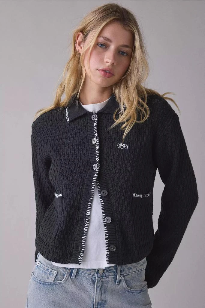 Obey OBEY Amelie Polo Collar Button Down Sweater 2