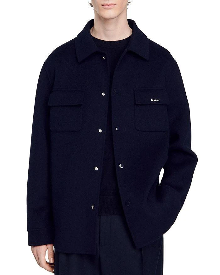 Sandro New Beta Snap Front Shirt Jacket 1