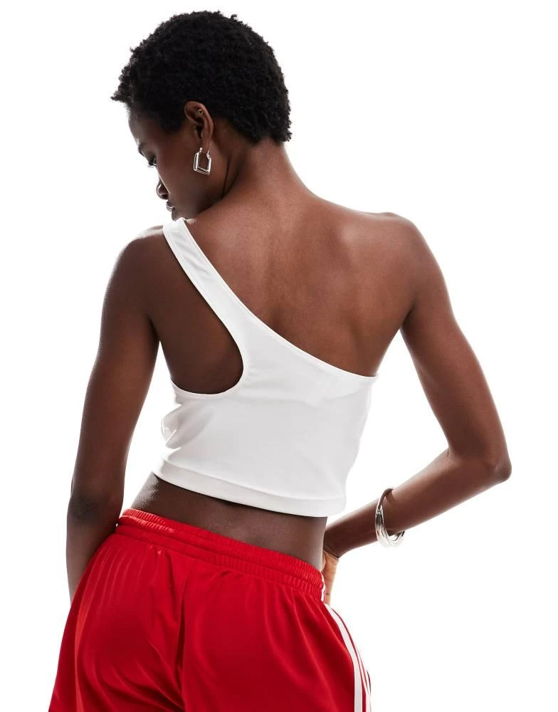 Adidas adidas Originals spandex asymmetric crop top in white 4
