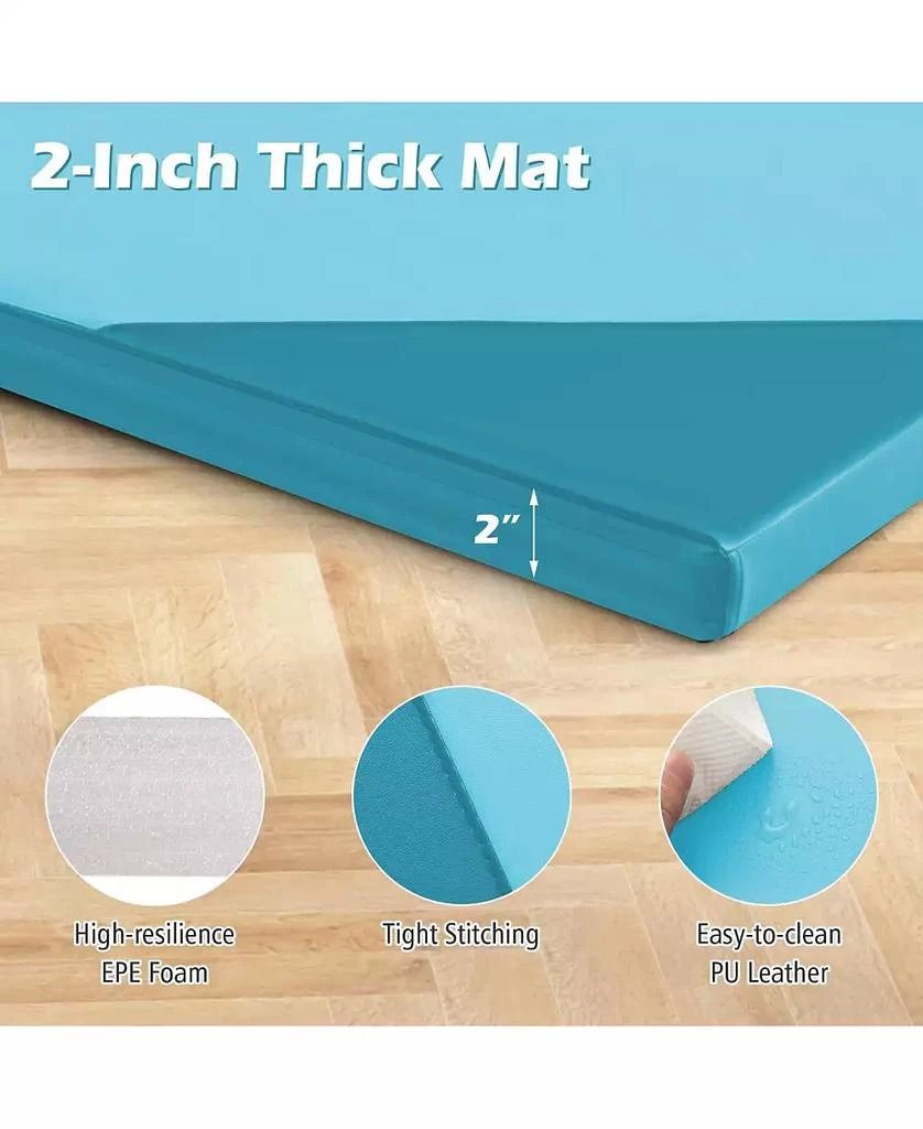GIVIMO 10 Feet x 4 Feet x 2 Inch Folding Exercise Mat with Hook and Loop Fasteners 2