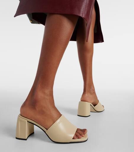 関税,送料無料 JIMMY CHOO Lena 70ミュール サンダル Jimmy Choo Lena 70 leather mules - Sandals - BeyondStyle