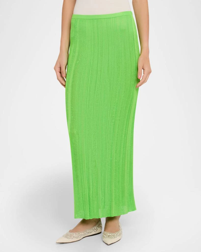 Gabriela Hearst Daniella Plisse Silk Knit Maxi Skirt 4