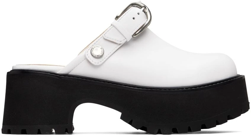 Marge Sherwood White 70's Clogs 1