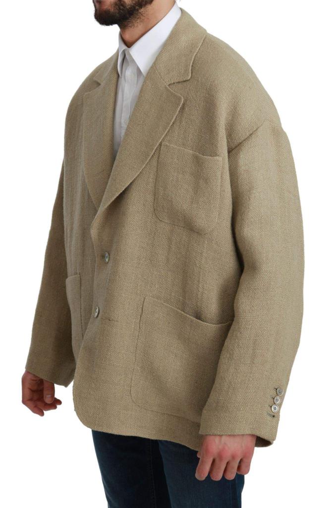 Dolce & Gabbana Dolce & Gabbana  Beige Jacket Coat 100% Jute Blazer Coat