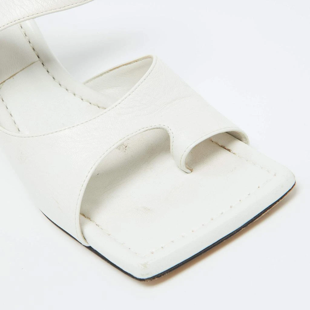 Bottega Veneta Bottega Veneta White Leather Thong Slide Sandals Size 37.5 7
