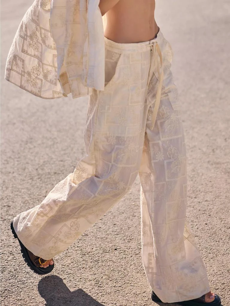 Agua Bendita Caroline Meraki Embroidered Cotton Drawstring Pants 8