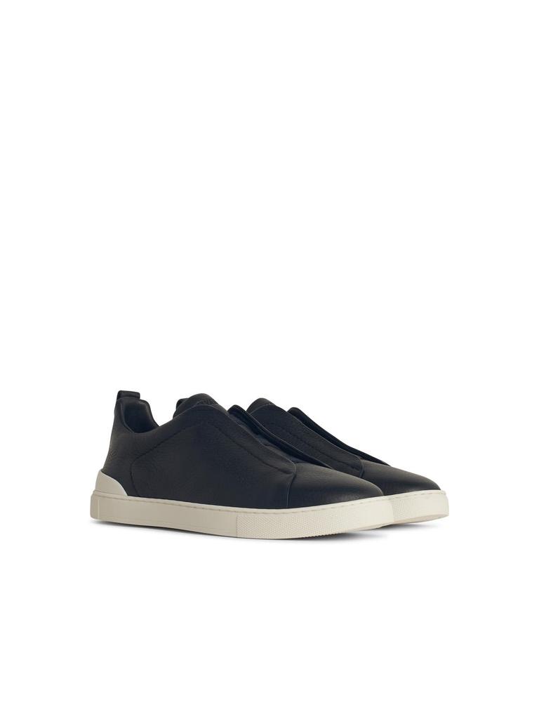 Zegna triple Blue Leather Sneakers