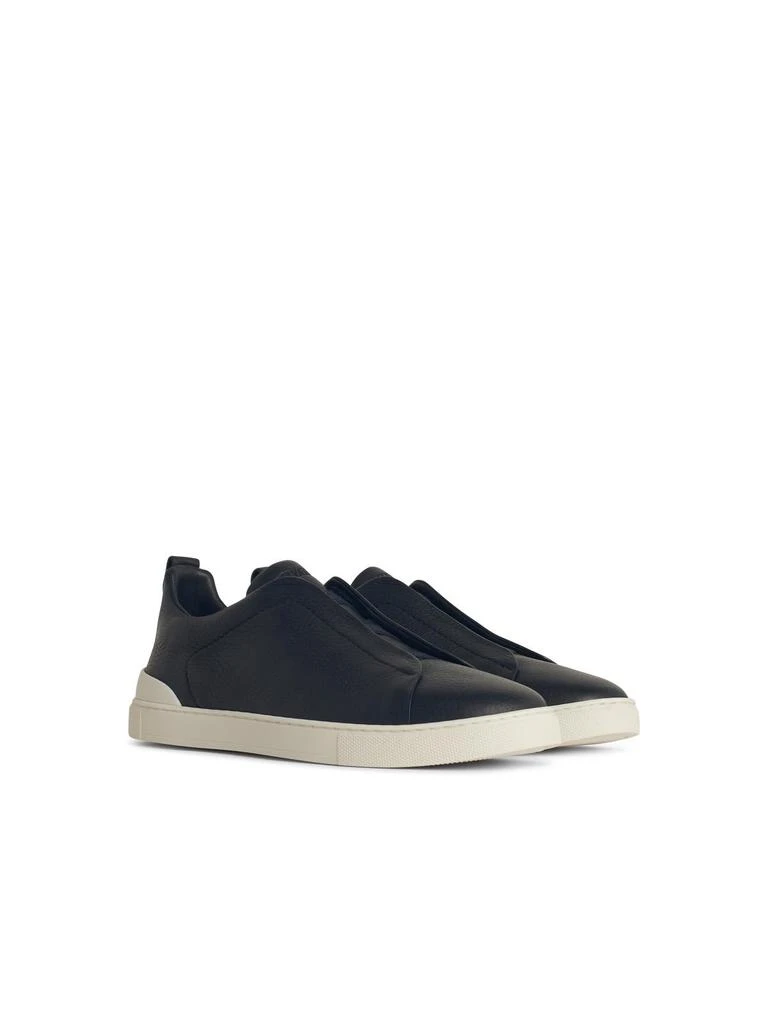 Zegna triple Blue Leather Sneakers 2