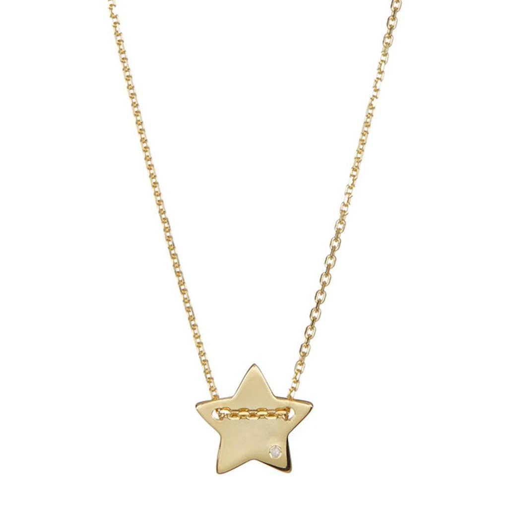 Adornia Star Pendant Necklace with Pave Diamond gold 1