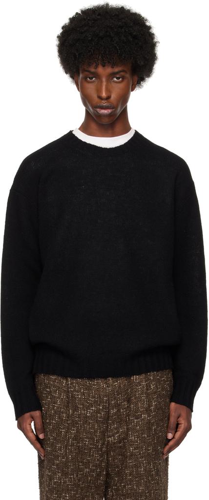 Shop Black Shetland Wool Cashmere Knit Sweater on Sale at