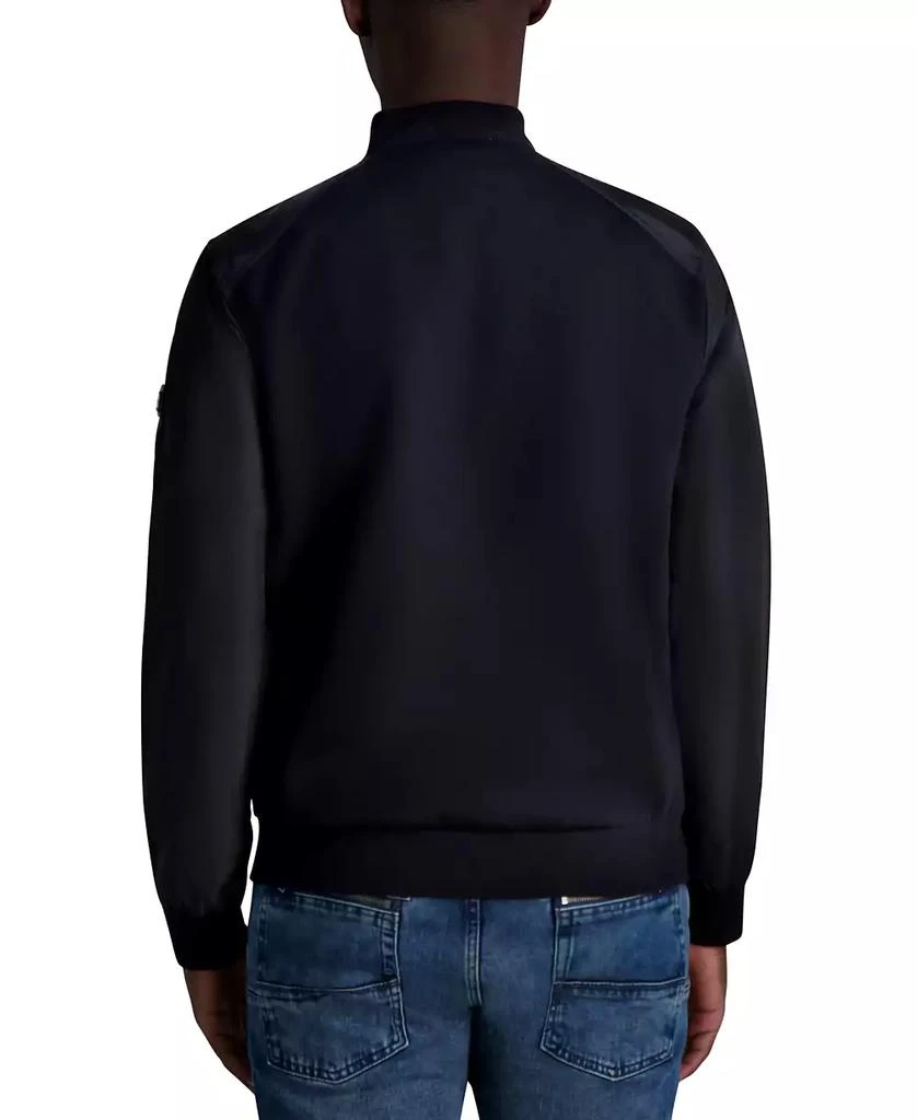 Karl Lagerfeld Paris Men's Relaxed Fit Zip-Front Mixed-Media Bomber Jacket 2